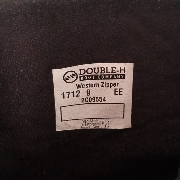 Men's leather Double H Western zipper boot 9 EE - Picture 8 of 8